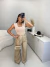 Blusa regata tricot modal bicolor - bege na internet