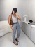 Blusa regata texturizada em tricot modal - cinza na internet