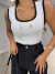 Blusa regata tricot modal bicolor - off white - comprar online