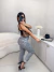 Calça jeans mom com elastano - cinza na internet