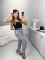Calça jeans mom com elastano - cinza - comprar online