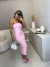 Vestido malha prada midi candy colors - rosa