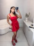 Macaquinho acom sobreposição no busto e amarração - vermelho na internet