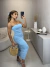 Vestido malha prada midi candy colors - azul