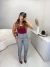 Blusa regata tricot modal bicolor - vermelho cereja na internet