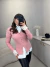 Blusa manga longa em modal com aplicação de renda no punho - rosê - loja online