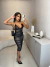 Vestido tule franzido preto com nude