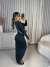 Vestido charlote manga longa com fenda - preto - comprar online