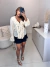 Camisa manga longa com babados frontal - nude - buy online