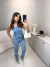 Calça jeans mom com elastano - lavagem média - comprar online