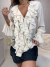 Camisa manga longa com babados frontal - nude