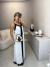 Vestido longo bicolor - off com preto - comprar online