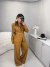Conjunto de blazer e calça alfaiataria premium com cinto em couro - caramelo - online store