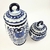 Kit 2 Potiche Azul E Branco Daca Pote Porcelana Decoração - Inigual - Loja de Decoração, Plantas Artificiais, Presentes, Utilidades, Mesa Posta e decoração de Páscoa e Natal