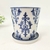 Imagem do Vaso Decorativo Azul E Branco Floral 8x7cm Com Furo Modelo 3