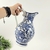 Jarro Com Bacia Decorativo Azul E Branco 34cm Vaso Bule - loja online