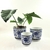 Vaso Azul E Branco 19/16/12cm Floral Cachepot Com Prato 3pc - comprar online