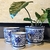 Vaso Azul E Branco 19/16/12cm Floral Cachepot Com Prato 3pc - comprar online