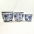 Vaso Azul E Branco 19/16/12cm Floral Cachepot Com Prato 3pc na internet