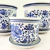 Vaso Decorativo Cachepot Azul Branco 20/15/10cm Arabesco 3pç - loja online