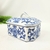 Potiche Azul E Branco Porcelana Porta Joia 20cm - loja online