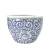 Vaso Cachepot Porcelana Azul E Branco Floral Arabesco 30cm