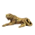 Leopardo Decorativo Escultura Dourada Resina 30cm Pet Decor