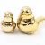 Enfeite Pássaro Dourado 10/6cm Decoração Cerâmica Kit 2pc