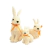 Coelho De Pelúcia Laço Laranja 32/20/13cm Páscoa Kit 3pc