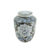 Pote Potiche Azul E Cinza Floral 17x10cm Porcelana