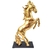 Cavalo Decorativo Dourado 40x22x9cm Escultura Pet Decor