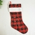 Bota Natalina Xadrez Vermelha E Preta 45x19cm Natal - comprar online