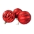 Kit 3 Bola De Natal Vermelha Decorada 8cm Para Árvore