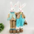 Casal De Coelho Em Pé Branco Azul E Marrom 50x28x7cm Páscoa - comprar online