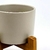 Vaso Decorativo Cinza Com Suporte De Madeira 20x16cm - comprar online