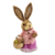 Coelho Fêmea Rosa Lilás com Cestinha Decorativo de Páscoa 33x18cm