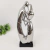 Imagem do Enfeite Estátua Casal Abstrata 41x15x10cm Escultura Prata