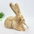 Coelho De Pascoa Fibra Natural Com Laço 16cm Decoração - comprar online