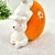 Imagem do Ovo De Páscoa Porcelana 2 Coelho 9x7cm Decoração Páscoa