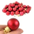 Kit 60 Mini Bola De Natal Vermelha 3cm Para Árvore