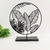 Imagem do Escultura Folhagem Preta Em Metal 33x28x7cm Com Suporte