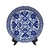 Prato Decorativo Azul E Branco 33x31cm Porcelana