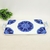 Bandeja Azul E Branca Floral 4x39x22cm Porcelana Retangular - comprar online