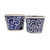 Vaso Decorativo Azul E Branco Grego Cactus 13/10cm Kit 2pc