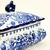 Pote Potiche Azul E Branco 15x22x16cm Floral Porcelana - comprar online