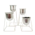 Vaso Prata E Branco Com Suporte 30/25/20/14cm Metal Vaso