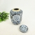 Pote Potiche Azul E Cinza Floral 17x10cm Porcelana - Inigual - Loja de Decoração, Plantas Artificiais, Presentes, Utilidades, Mesa Posta e decoração de Páscoa e Natal