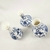 Imagem do Kit 3 Mini Vaso Azul E Branco De Porcelana Com Planta