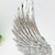 Escultura Asa De Anjo Decorativa Prata 25x11x6cm Kit 2pc