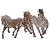 Escultura De Cavalo Marrom De Ferro 70x108cm Decoração